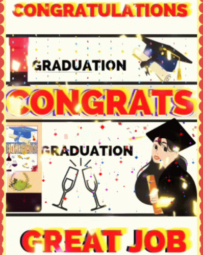 Congratulations Graduate Great Job Wine Glass Toss GIF