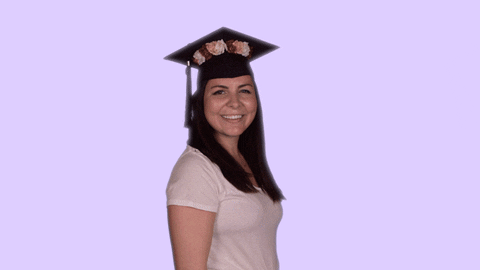 Congratulations Graduate Happy Woman Throwing Cap GIF