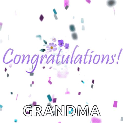 Congratulations Grandma Card with Purple Confetti