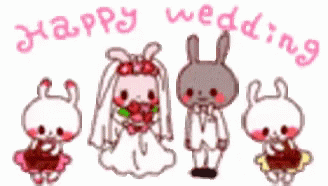Congratulations Happy Wedding Bunnies GIF