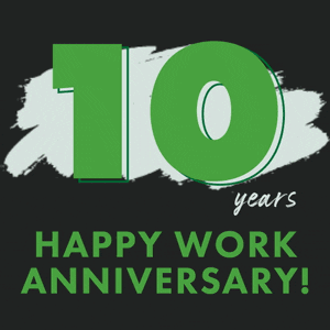 Congratulations Happy Work Anniversary 10 Years GIF