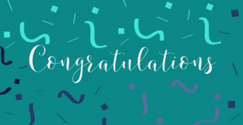 Congratulations Is Written On A Blue Background With Confetti GIF