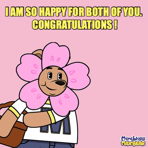 Congratulations Meme Flower Girl Bear GIF