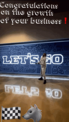 Congratulations On The Growth Of Your Business With A Man Standing In Front Of A Wall GIF