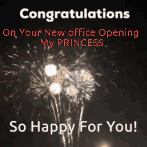 Congratulations On Your New Office Opening My Princess So Happy For You With Fireworks In The Background GIF