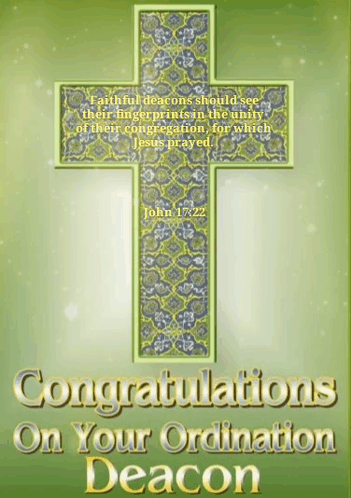 Congratulations On Your Ordination Deacon With A Cross In The Background GIF