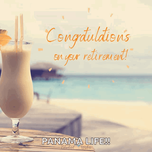 Congratulations Retirement Panama Drink GIF