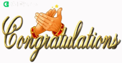 Congratulations Sign With Two Hands Applauding GIF