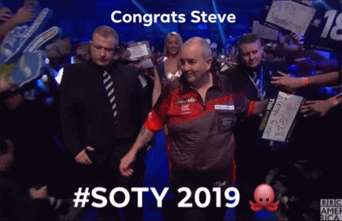 Congratulations Steve #Soty 2019 Is Displayed On The Screen GIF