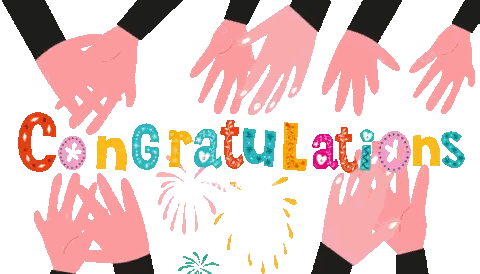 Congratulations Text with Hands