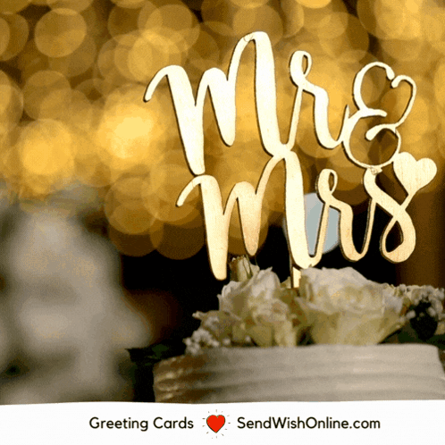 Congratulations Wedding White Cake GIF