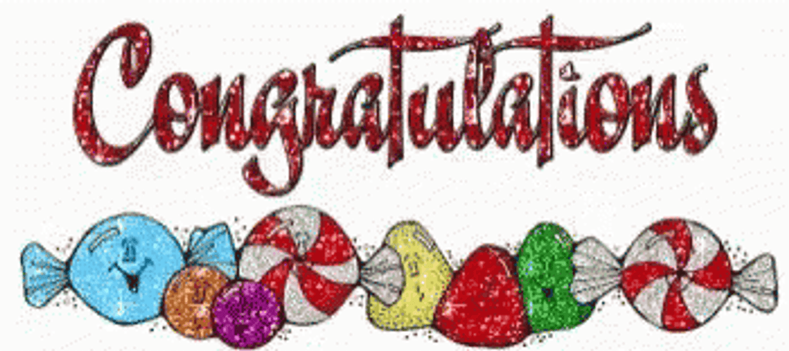 Congratulations With Animated Candy GIF