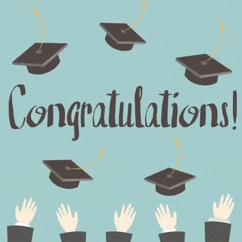 Congratulations With Graduation Caps GIF