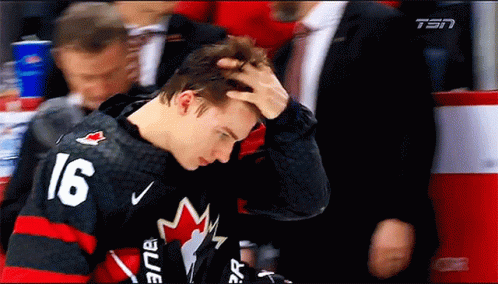 Connor Bedard Hair Brush GIF