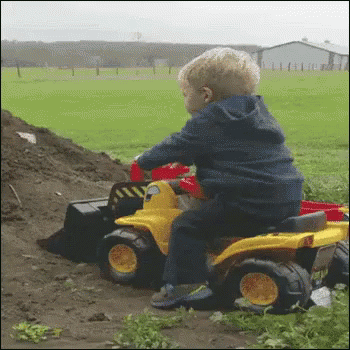 Construction Tractor Toy Baby Funny GIF