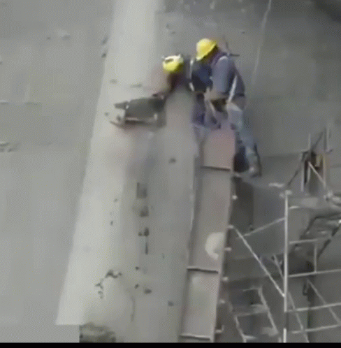 Construction Scaffold Fail GIF