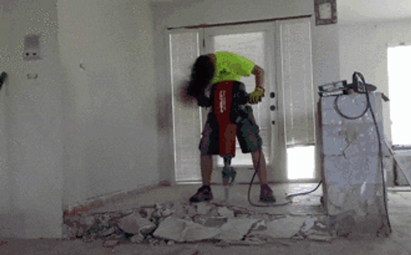 Construction Boy Headbanging GIF