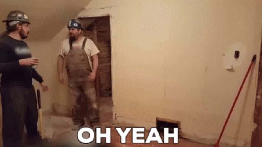 Construction Worker Breaks Through The Wall GIF