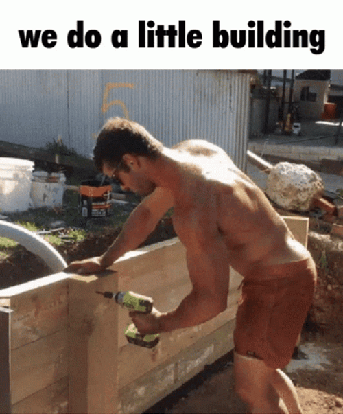 Construction Worker Pencil Grinding GIF
