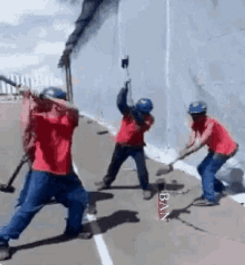 Construction Workers Ban Hammer GIF