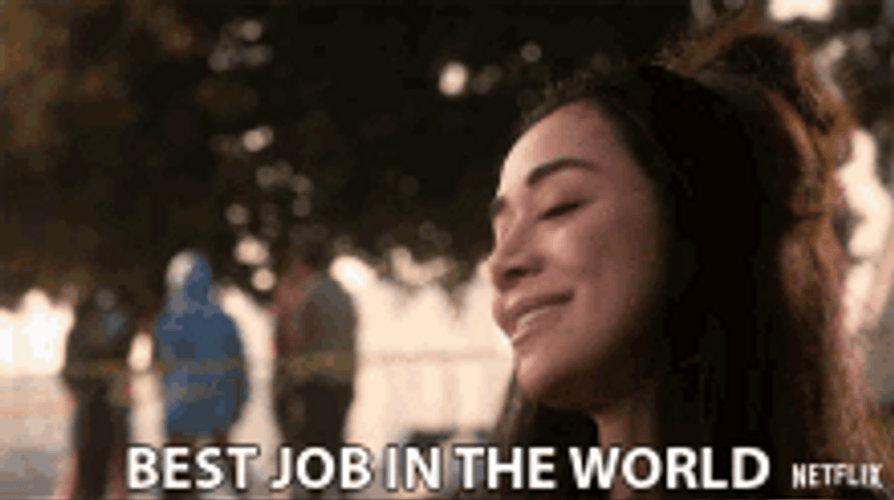 Contented Lady Happy I Love My Job GIF