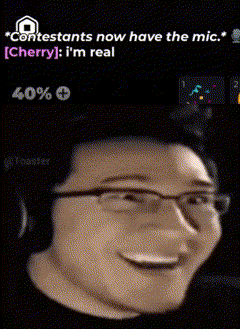 Contestants Now Have The Mic Cherry : I 'M Real Turquoise : We 40 % + GIF