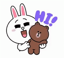 Cony And Brown Hi Greetings GIF