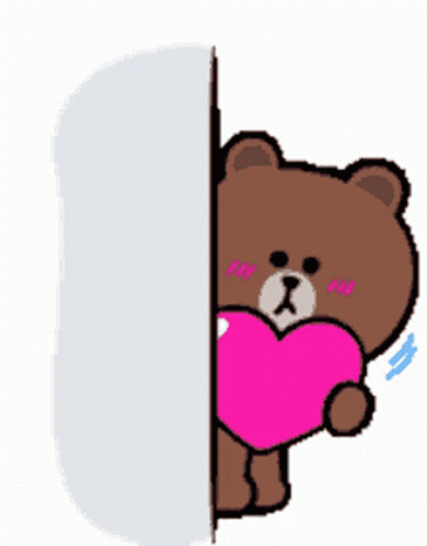 Cony And Brown Pink Heart GIF