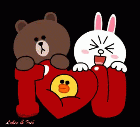 Cony And Brown Love You GIF