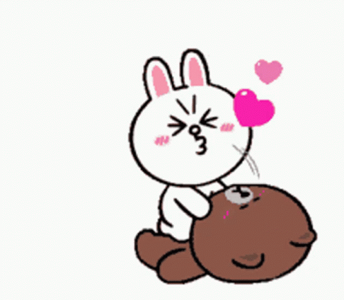 Cony And Brown Couple Kiss GIF