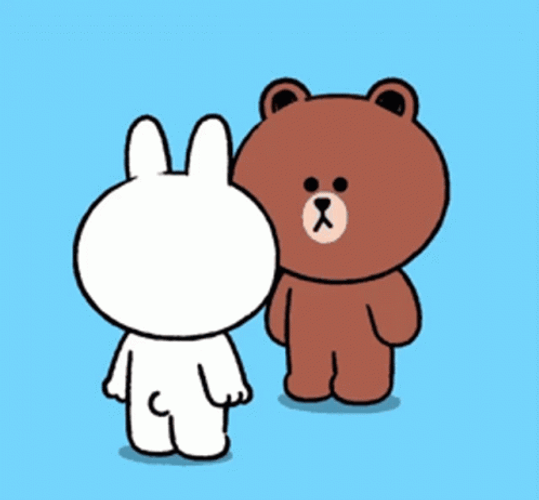 Cony And Brown Flying Kiss GIF