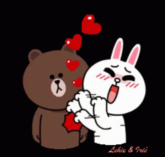 Cony And Brown Hearts GIF