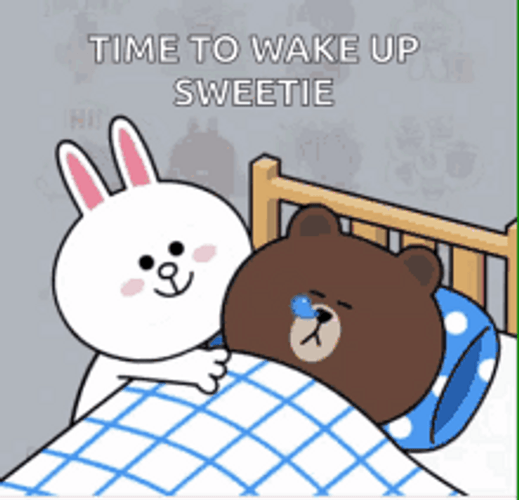 Cony And Brown Wake Up GIF