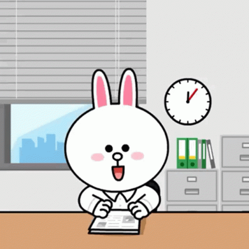 Cony Cute Rabbit Happy It's Lunch Time GIF