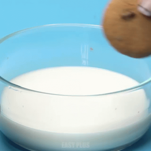 Cookie Falling Into Glass of Milk Easy Plus