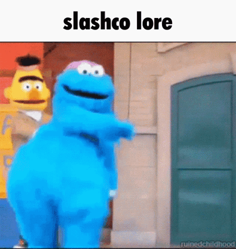 Cookie Monster and Bert Standing Together