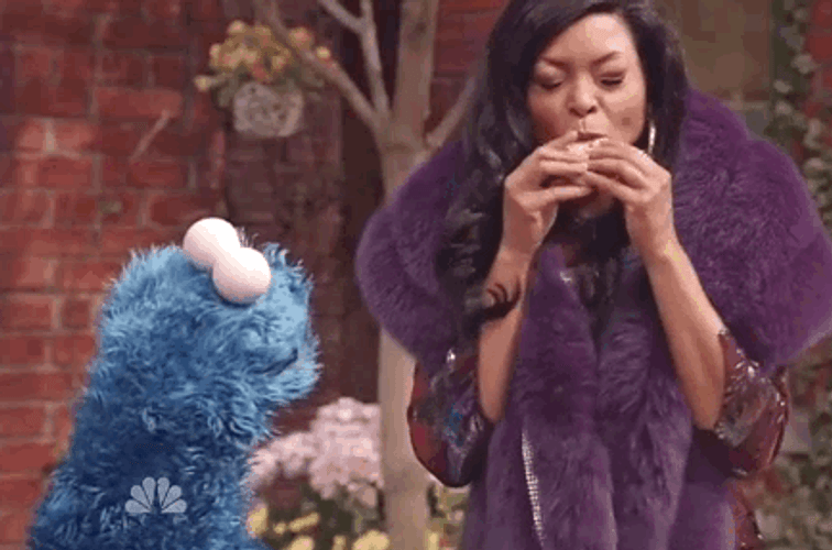 Cookie Monster And Taraji Henson GIF