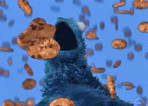 Cookie Monster Chomping Chocolate Chips GIF
