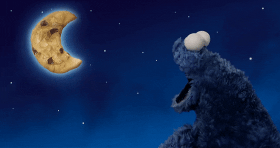 Cookie Monster Cookie Moon GIF.