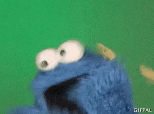 Cookie Monster Eating Hamburger