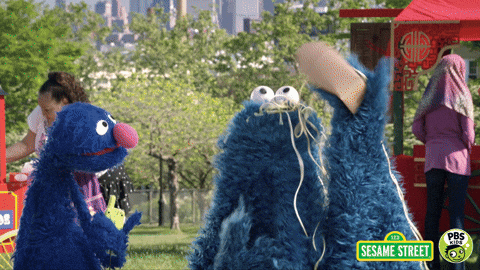 Cookie Monster Eating Pbs Kids GIF