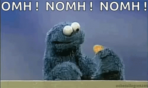 Cookie Monster Eats Famous Amos Cookie GIF