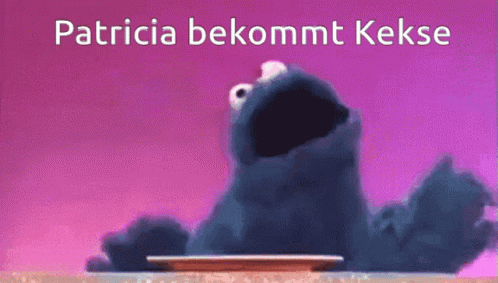 Cookie Monster on Plate Patricia Bekommt Kekse
