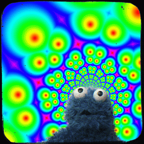 Cookie Monster Psychedelia GIF
