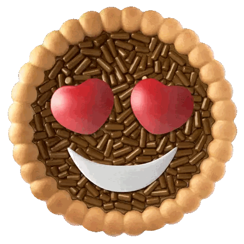 Cookie With Chocolate Sprinkles and Hearts Eyes