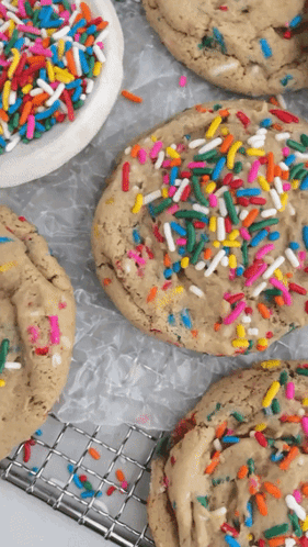 Cookie With Sprinkles on Wire Rack