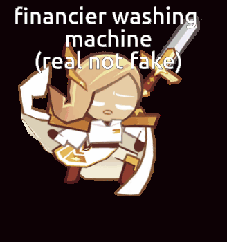 Cookie with Sword and Financier Washing Machine