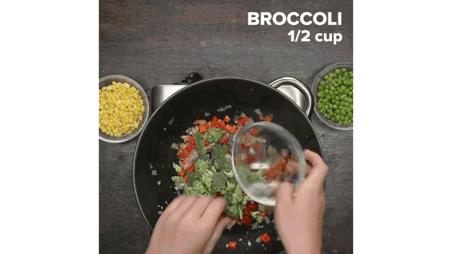 Cooking Broccoli Omelette GIF