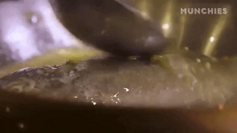 Cooking Juicy Steak Drenched In Oil GIF