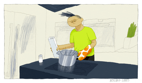 Cooking Pasta In Pot Animated Art GIF